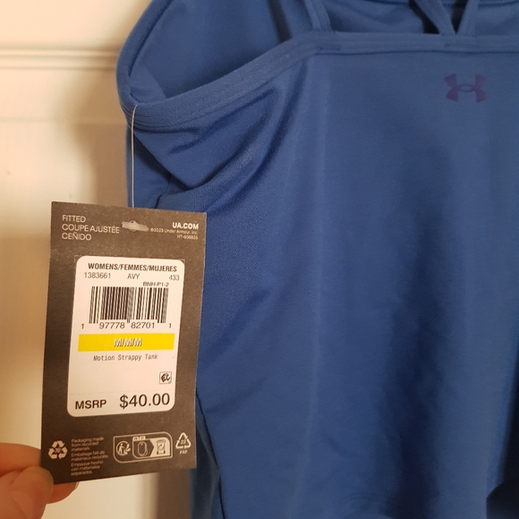 Under Armor Motion Strappy Tank Blue Medium - Picture 2 of 3